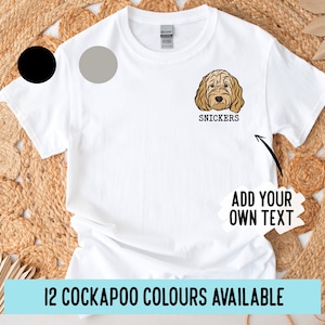 Aangepast Cockapoo-portret-T-shirt: gepersonaliseerd hondent-shirt