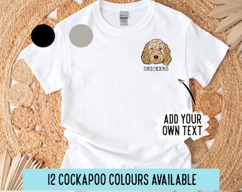 Individuelles Cockapoo Portrait T-Shirt: Personalisiertes Hunderasse T-Shirt