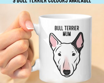 Personalized Bull Terrier Mug: Custom Dog Breed Face, Pet Memorial Gift