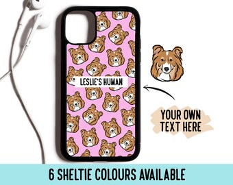 Custom Sheltie Pattern Phone Case: Personalized Dog Memorial Gift