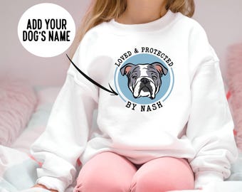 Personalized English Bulldog Kids Sweatshirt: Custom Bully Breed Gift