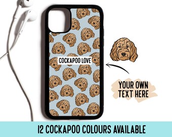 Personalized Cockapoo Pattern Phone Case: Dog Owner Gift