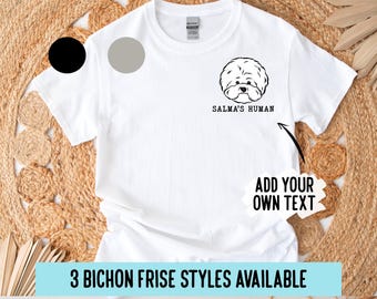 Personalized Bichon Frise Portrait T-Shirt: Custom Dog Lover Gift