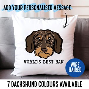 Wire Haired Dachshund Face Pillowcase/ Dog Breed Illustration Cushion Cover/ Personalised Dachshund Art Pillow Cover/ Dog Housewarming Gifts