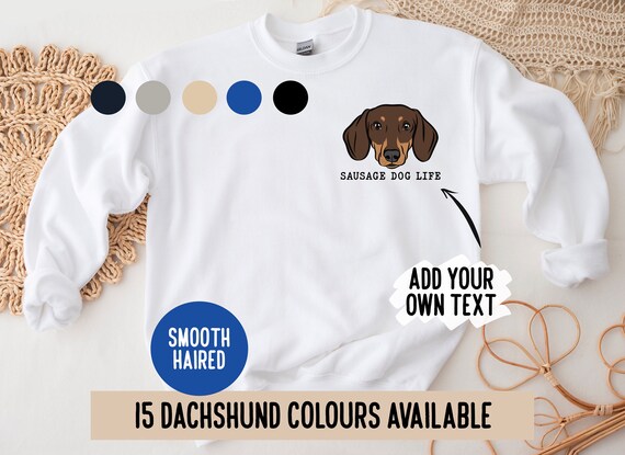 ダックスフントのポートレートをプリントしたスウェットシャツ 