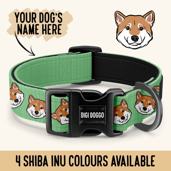 Collier pour chien Shiba Inu/Collier à sublimation pour chien avec boucle/Collier pour animal de compagnie avec nom/Collier Shiba Inu personnalisé/Cadeaux mignons sur mesure pour les amoureux de Shiba