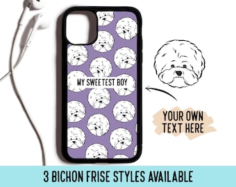 Personalised Bichon Frise Pattern Phone Case: Dog Lover iPhone Gift