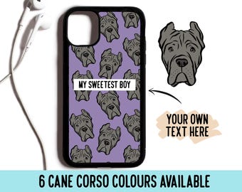 Aangepast telefoonhoesje met Cane Corso-patroon: gepersonaliseerd cadeau voor hondenbezitter