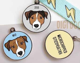 Personalized Jack Russell Terrier ID Tag: Custom Dog Breed Face