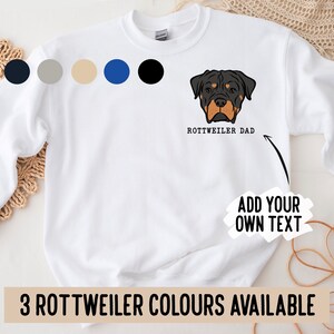 Personalised Rottweiler Sweatshirt/ Custom Rottie Face Crewneck Jumper/ Cute Rottweiler Dog Breed Owner Sweater/ Rottweiler Portrait Gifts