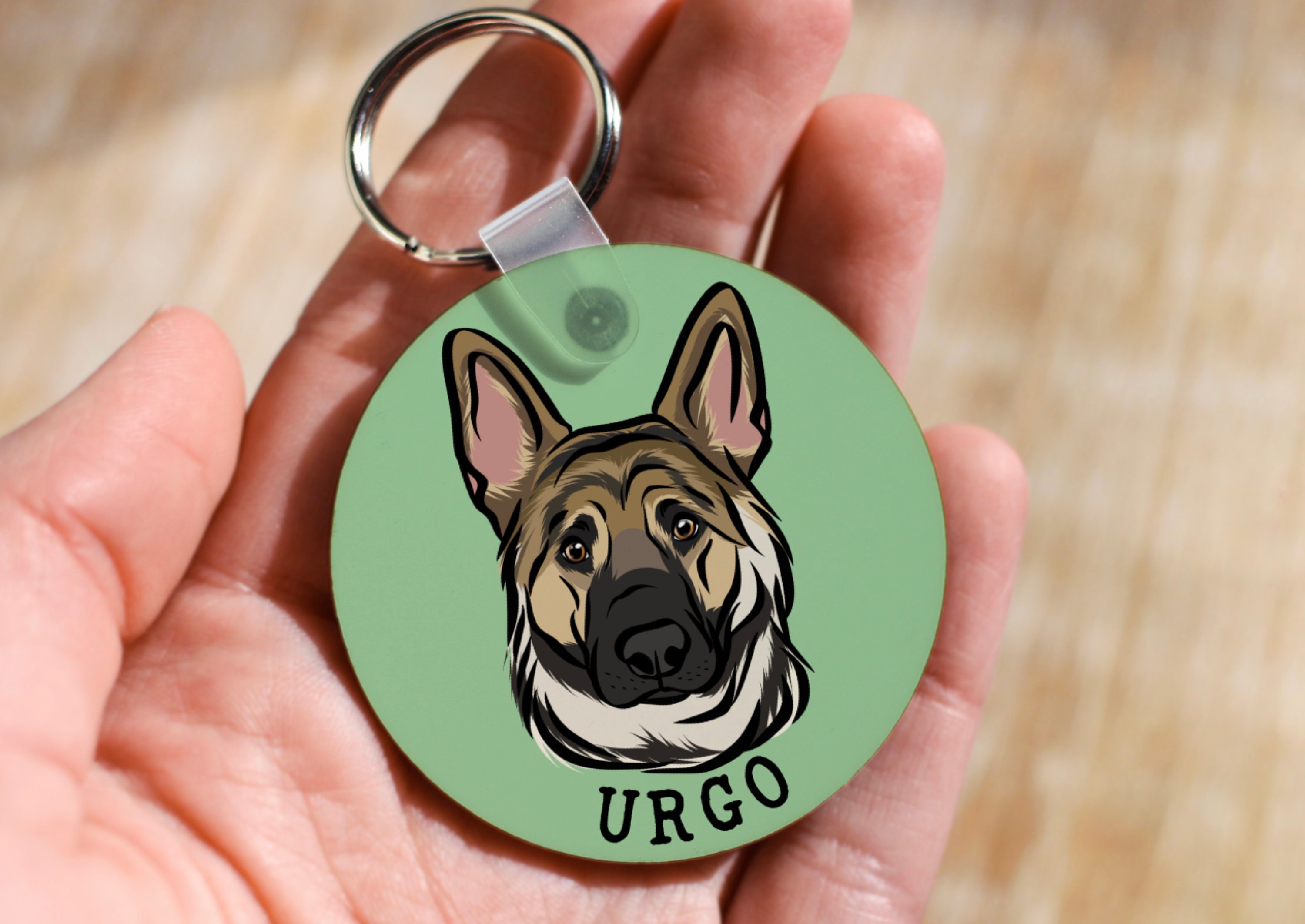 Portachiavi Pastore Tedesco Art-Dog Foto Personalizzata | Design Chic