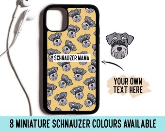 Personalized Miniature Schnauzer Pattern Phone Case: Dog Memorial Gift