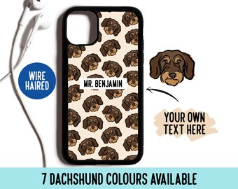 Personalized Wire Haired Dachshund Pattern Phone Case