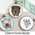 Custom Shar Pei ID Tag: Personalized Dog Face Art Collar Tag product logo