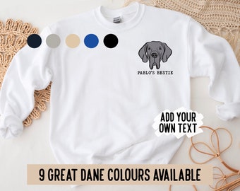 Personalized Dane Sweatshirt: Custom Dog Portrait, Pet Lover Gift