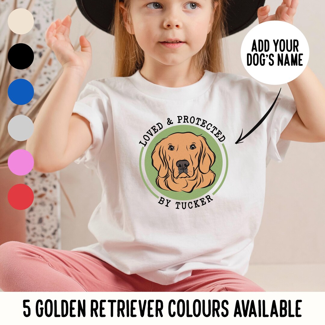 Custom Golden Retriever Kids T-shirt: Personalized Dog Portrait Tee - Etsy