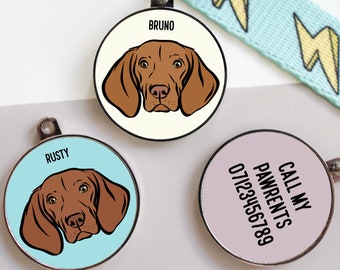 Personalized Hungarian Vizsla ID Tag: Custom Dog Collar Accessory