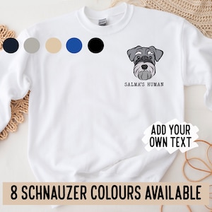 Miniature Schnauzer Sweatshirt/ Custom Schnauzer Face Jumper/ Schnauzer Dog Mum Gift/ Sweater for Schnauzer Owner/ Pet Portrait Sweater Gift