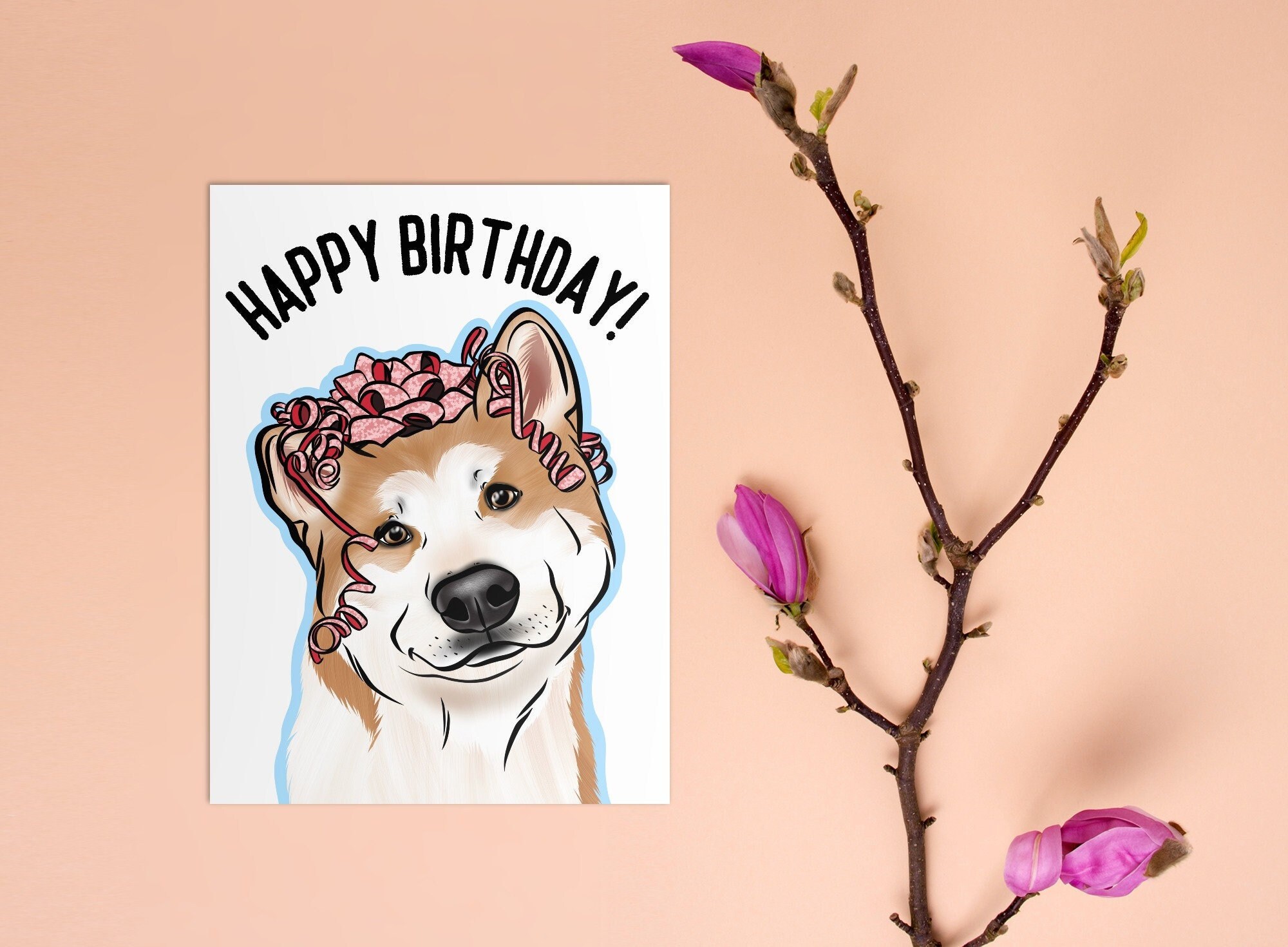 Central 23 Birthday Greeting Card - 'SHIBA INU BIRTHDAY' - Perfect For Celebrating With A Fun Twist And Adorable Design - Ideal For Dog Lovers And Adding Joy To Any Birthdays