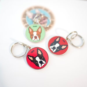 Médaille d'identification personnalisée portrait Boston Terrier : Médaille personnalisée pour collier d'animal de compagnie image 7