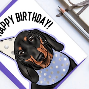 Dackel Geburtstagskarte / personalisierte Hunderasse Grußkarte / Dackel Happy Birthday Card / Dackel Karte
