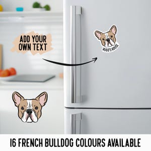 Custom French Bulldog Magnet: Frenchie Dog Breed Colors, Pet Name