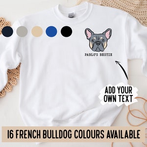Französische Bulldogge Sweatshirt / personalisierte Frenchie Gesicht Crewneck Pullover / Custom Frenchie Besitzer Weihnachtspullover / Frenchie Art Liebhaber Geschenkidee