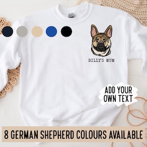 Deutscher Schäferhund Sweatshirt / Benutzerdefinierte Hunderasse Gesicht Print Pullover / GSD Besitzer Geschenkidee / Deutscher Schäferhund Hund Papa Pullover / Haustier Liebhaber Kleidung