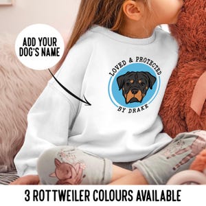 Personalisiertes Rottweiler Kinder-Sweatshirt Benutzerdefiniertes Rottie-Gesicht Rundhalsausschnitt Junior-Pullover / niedlicher Rottweiler-Hundezucht-Kind-Pullover / Rottweiler-Geschenke