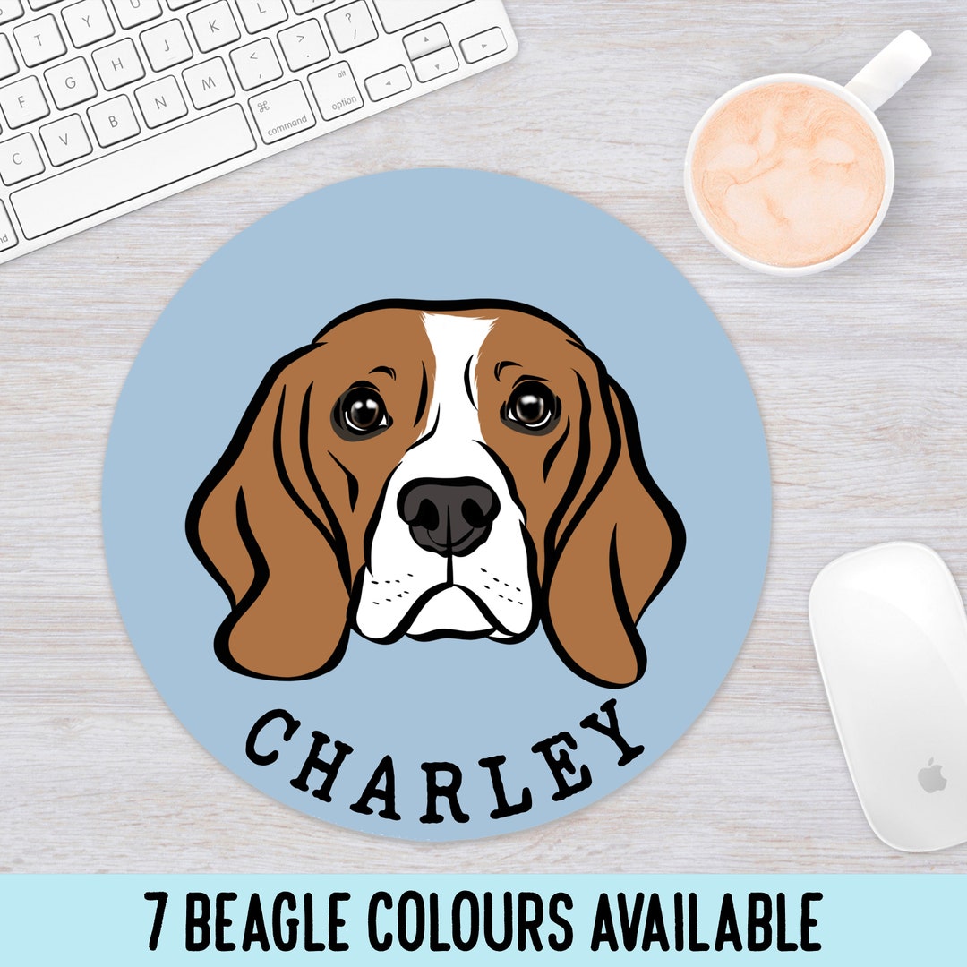 Personalized Beagle Portrait Mouse Pad: Custom Dog Breed Colors - Etsy
