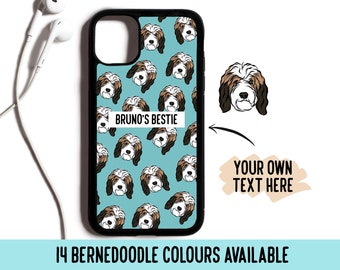 Custom Bernedoodle Pattern Phone Case: Personalized Dog Memorial