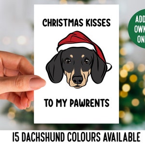 Dackel-Weihnachtskarte / personalisierte Dackel-Weihnachts-Grußkarte / benutzerdefinierte Hundeporträt-Klappkarte