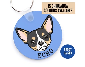 Llavero personalizado con retrato de chihuahua: regalo conmemorativo personalizado para tu perro