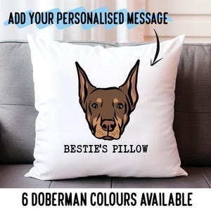 Doberman Face Pillowcase/ Artistic Doberman Portrait Cushion Cover/ Custom Chocolate Lab Pillow Sheet/ Unique Dog Illustration Pillow Cover