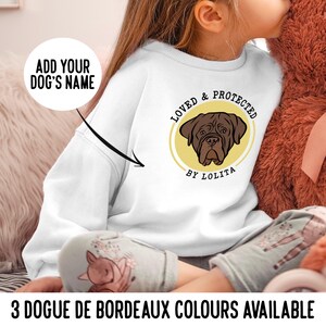 Dogue de Bordeaux Kids Sweatshirt Gift/ Personalised Dogue Lover Toddler Jumper/ Dogue Face Portrait Crewneck/ Christmas Dog Breed Jumper