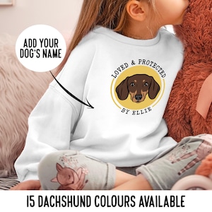 Dackel Kinder Sweatshirt / Dackel Kinder Pullover / Haustier Porträt Süßes Gesicht Jugend Pullover / Dackel Kinder Geschenke zum Geburtstag