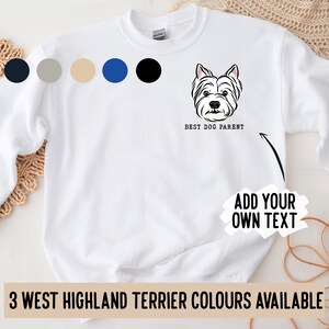 West Highland Terrier Sweatshirt / maßgeschneiderte Westie Gesicht Pullover / Hunderasse Porträt Pullover / Westie Besitzer Geschenkidee / Hundebesitzer Sweatshirt