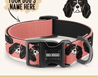 Personalisiertes Cavalier King Charles Spaniel-Halsband: Hundehalsband mit Sublimationsschnalle
