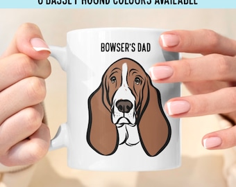 Personalised Basset Hound Mug/ Custom Basset Hound Gifts/ Dog Breed Face Mug/ Dog Owner Personal Mug/Keepsake Gift for Basset Hound Lover