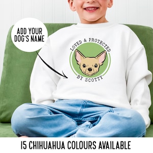 Chihuahua Hund Kinder Sweatshirt / personalisierte Chihuahua Gesicht Kinder Pullover / benutzerdefinierte Haustier Porträt Junior Mädchen Jungen Sweatshirt Geburtstag Geschenkidee