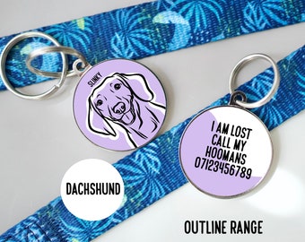 Personalized Dachshund ID Tag: Custom Dog Collar Tag