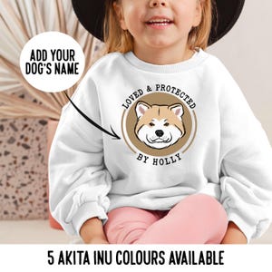 Akita Inu Kinder Sweatshirt / Personalisierter Hundebesitzer Kinder Pullover / Hunderasse Gesicht Kleinkind Pullover / Benutzerdefinierte Akita Inu Lover Familie Sweatshirt