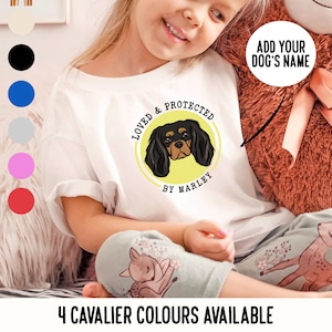 Cavalier King Charles Spaniel Kids T-Shirt/ Custom Cavalier Print Children Tee/Pet Lover Child Crewneck Top/Dog Breed Toddler T-Shirt Gift