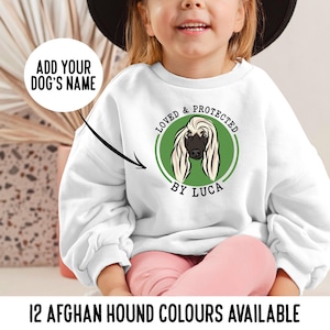 Afghan Hound Portrait Kids Jumper/Personalised Afghan Hound Face Toddler Sweatshirt/Dog Breed Graphic Crewneck for Kids/Pet Birthday Sweater