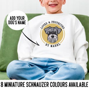 Zwergschnauzer Kinder Sweatshirt / Benutzerdefinierte Schnauzer Gesicht Kinder Pullover / Schnauzer Hund Besitzer Geschenk / Junge Mädchen Pullover für Schnauzer-Familie