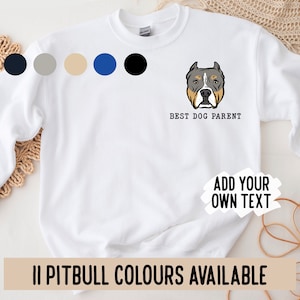 Pitbull Face Sweatshirt/ Personalised Pitbull Portrait Jumper/ Dog Breed Printed Sweater/ Customised Dog Crewneck Jumper/ Pitbull Owner Gift