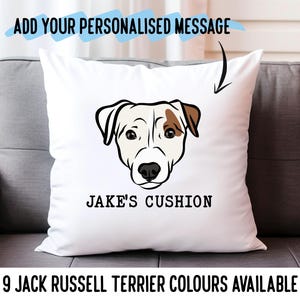 Jack Russell Terrier Pillowcase/ Personalised Dog Breed Portrait Cushion Cover/ Dog Housewarming Gifts/ Unique Home Decor Dog Face Gifts