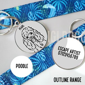 Personalized Poodle ID Tag: Custom Dog Portrait Charm