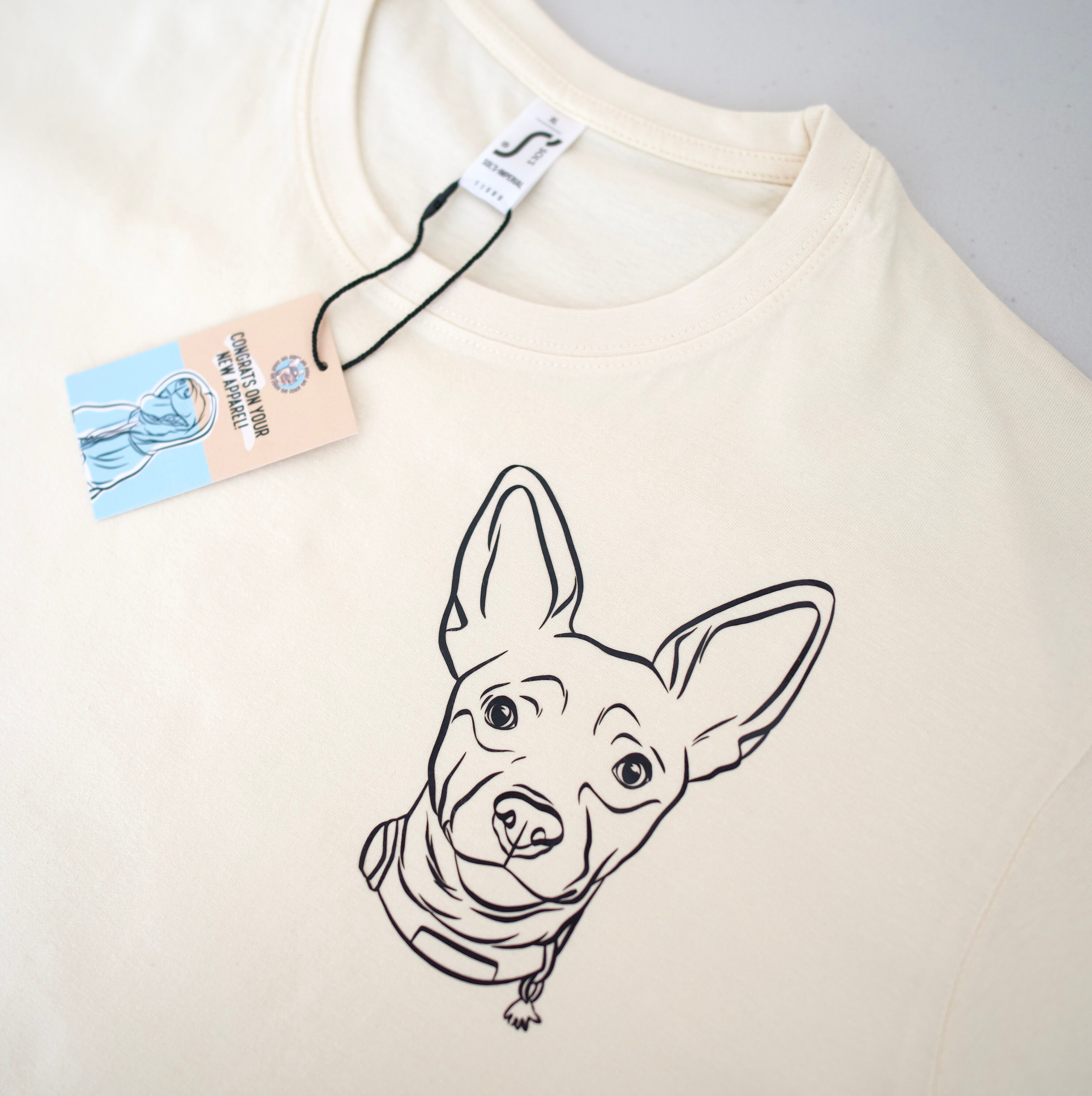 Outline Dog Drawing T-shirt/ Personalised Pet Line Portrait