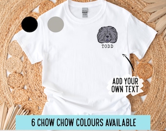 T-shirt portrait Chow Chow personnalisé : t-shirt personnalisé pour amoureux des chiens
